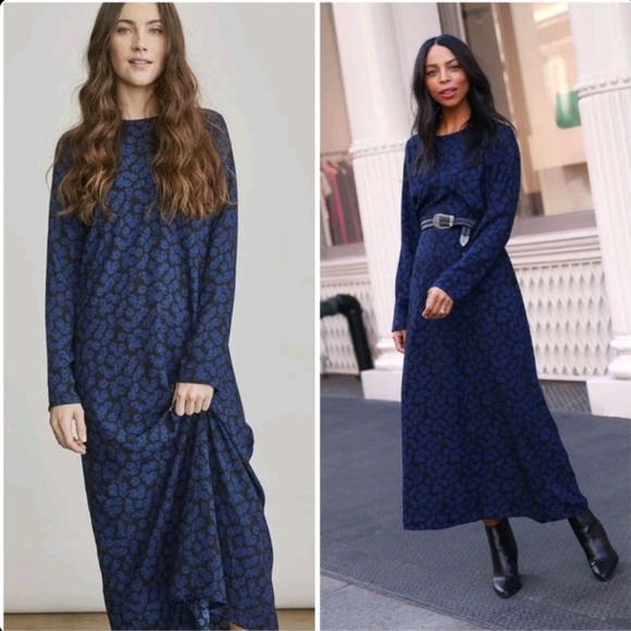 NWOT Elizabeth and James Long‎ Sleeve Maxi Dress, Small, floral button modest - Picture 1 of 14